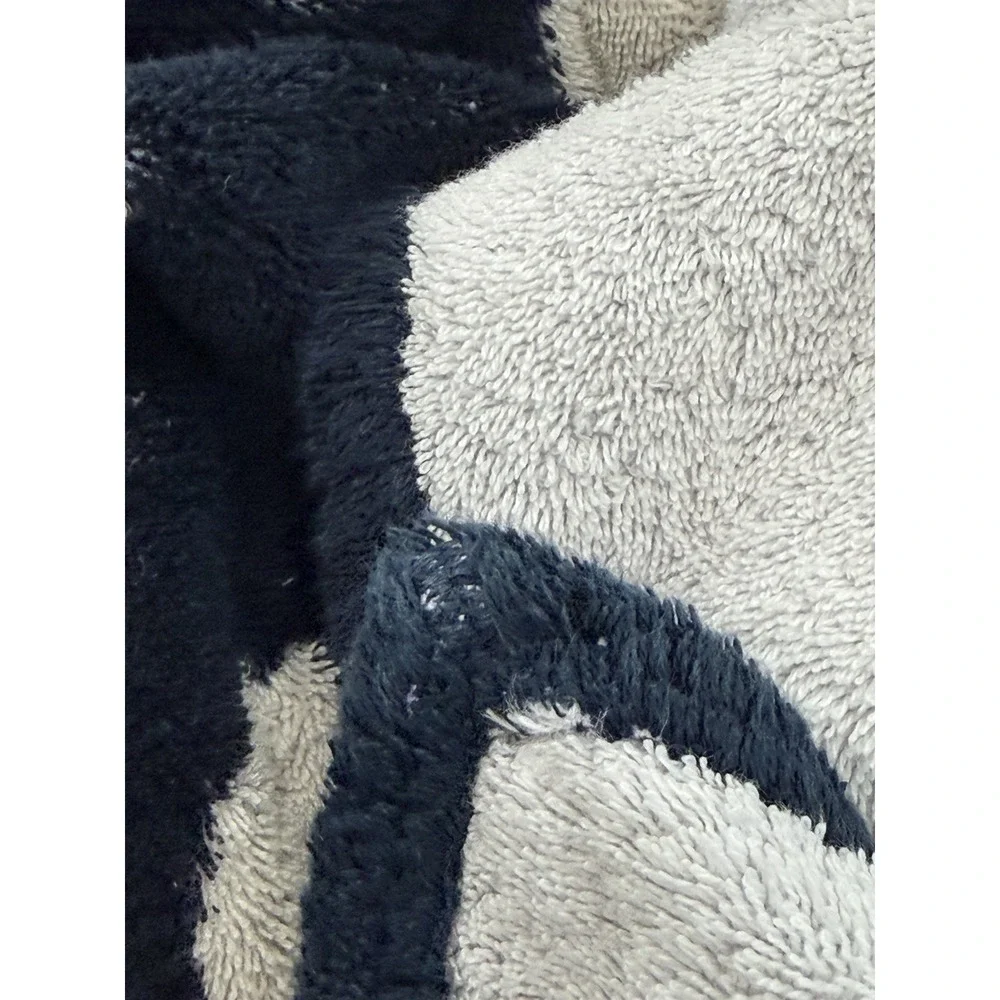 CHANEL Vintage 90's Blue Black White Check CC Logo Beach Towel Made in France